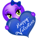 download Happy Valentine Girl Smiley Emoticon clipart image with 225 hue color