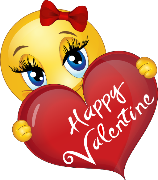 Happy Valentine Girl Smiley Emoticon