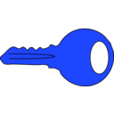 download Simple Gold Key clipart image with 180 hue color