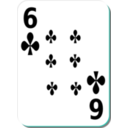 download White Deck 6 Of Clubs clipart image with 135 hue color