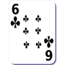 download White Deck 6 Of Clubs clipart image with 225 hue color