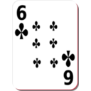 download White Deck 6 Of Clubs clipart image with 315 hue color
