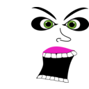 download Scream Evil Face clipart image with 315 hue color