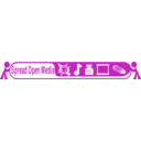 download Spreading Open Media 468x60 With Text clipart image with 90 hue color