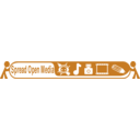 download Spreading Open Media 468x60 With Text clipart image with 180 hue color
