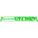 download Spreading Open Media 468x60 With Text clipart image with 270 hue color