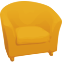 download Single Sofa clipart image with 0 hue color