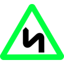 download Roadsign Zigzag clipart image with 135 hue color
