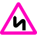 download Roadsign Zigzag clipart image with 315 hue color
