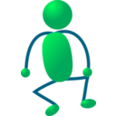 download Stickman clipart image with 315 hue color