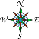download Compass Rose clipart image with 135 hue color