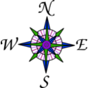 download Compass Rose clipart image with 225 hue color