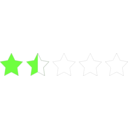 download One And A Half Star Rating clipart image with 45 hue color