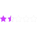 download One And A Half Star Rating clipart image with 225 hue color