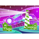 download Stylised Lighthouse Scenery clipart image with 90 hue color
