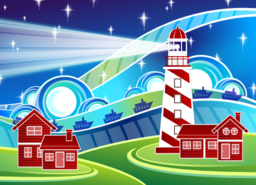 Stylised Lighthouse Scenery