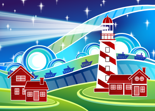 Stylised Lighthouse Scenery