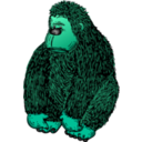 download Gorilla With Colour clipart image with 135 hue color