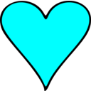 download Outlined Heart Playing Card Symbol clipart image with 180 hue color