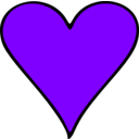 download Outlined Heart Playing Card Symbol clipart image with 270 hue color