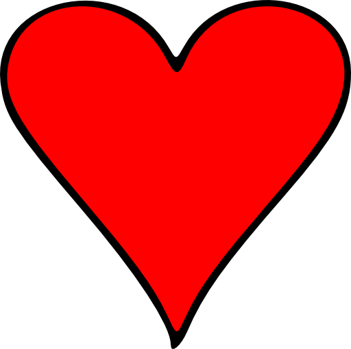 Outlined Heart Playing Card Symbol