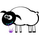 download Grazing Sheep clipart image with 180 hue color