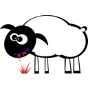 download Grazing Sheep clipart image with 270 hue color