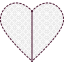 download Patchwork Heart clipart image with 225 hue color