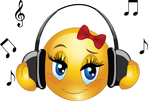 Girl Listen Music Smiley Emoticon
