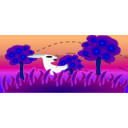 download Conejo Paisaje clipart image with 180 hue color