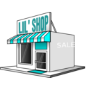download Little Store Front clipart image with 180 hue color