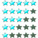 download 5 Star Rating System clipart image with 135 hue color