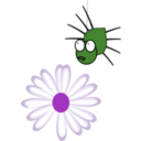 download Violet Bug And Flower clipart image with 225 hue color
