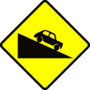 Caution Steep Hill Down