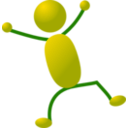 download Stickman clipart image with 225 hue color