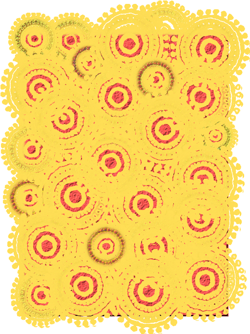 Yellow And Red Circle Pattern Scrapbook Paper