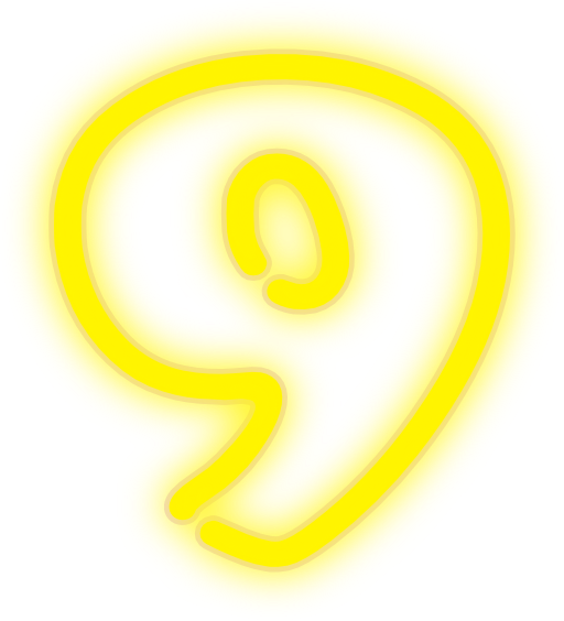 Neon Numerals 9