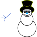 download Snowman clipart image with 180 hue color