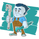download Plumber clipart image with 180 hue color