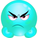 download Angry Smiley Emoticon clipart image with 135 hue color