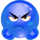 download Angry Smiley Emoticon clipart image with 180 hue color