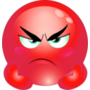 download Angry Smiley Emoticon clipart image with 315 hue color