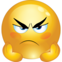 download Angry Smiley Emoticon clipart image with 0 hue color