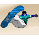 download Snowboarder clipart image with 180 hue color