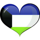 download Kuwait Heart Flag clipart image with 90 hue color