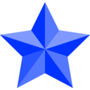 download Star clipart image with 180 hue color