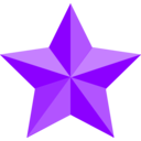 download Star clipart image with 225 hue color