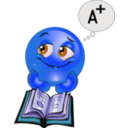 download Study Boy Smiley Emoticon clipart image with 180 hue color