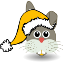 download Funny Bunny Face With Santa Claus Hat clipart image with 45 hue color