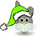 download Funny Bunny Face With Santa Claus Hat clipart image with 90 hue color